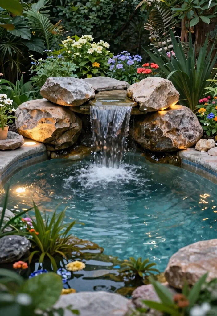 10 Aesthetic Above Ground Pool Decorating Ideas for Your Yard 5. Incorporate Water Features 0