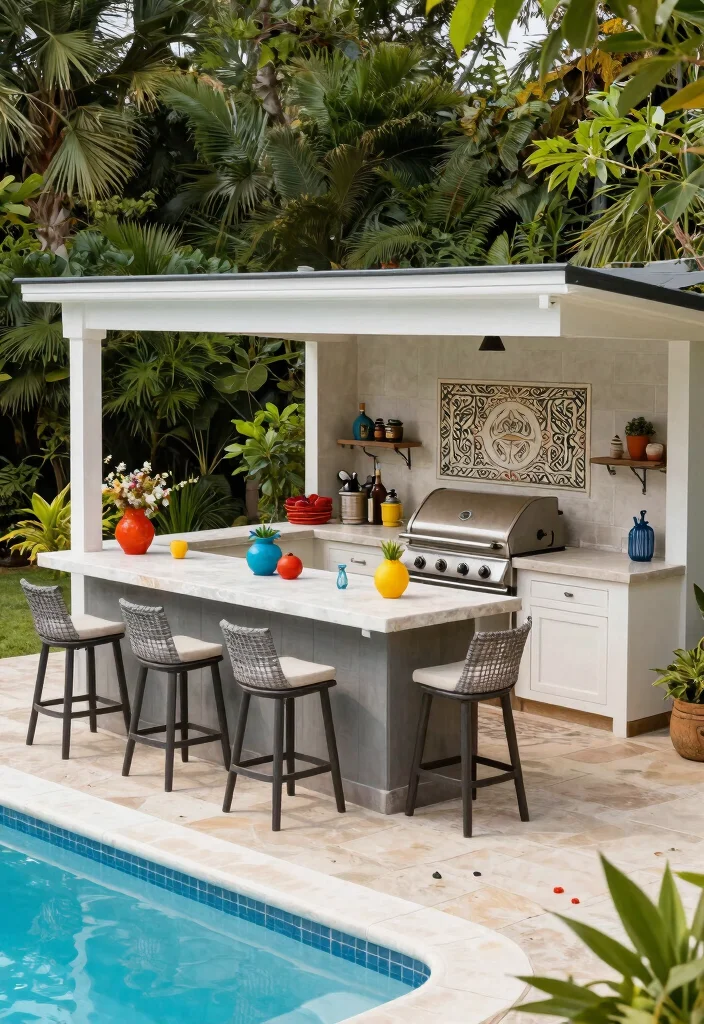 10 Aesthetic Above Ground Pool Decorating Ideas for Your Yard 6. Design an Outdoor Kitchen 0