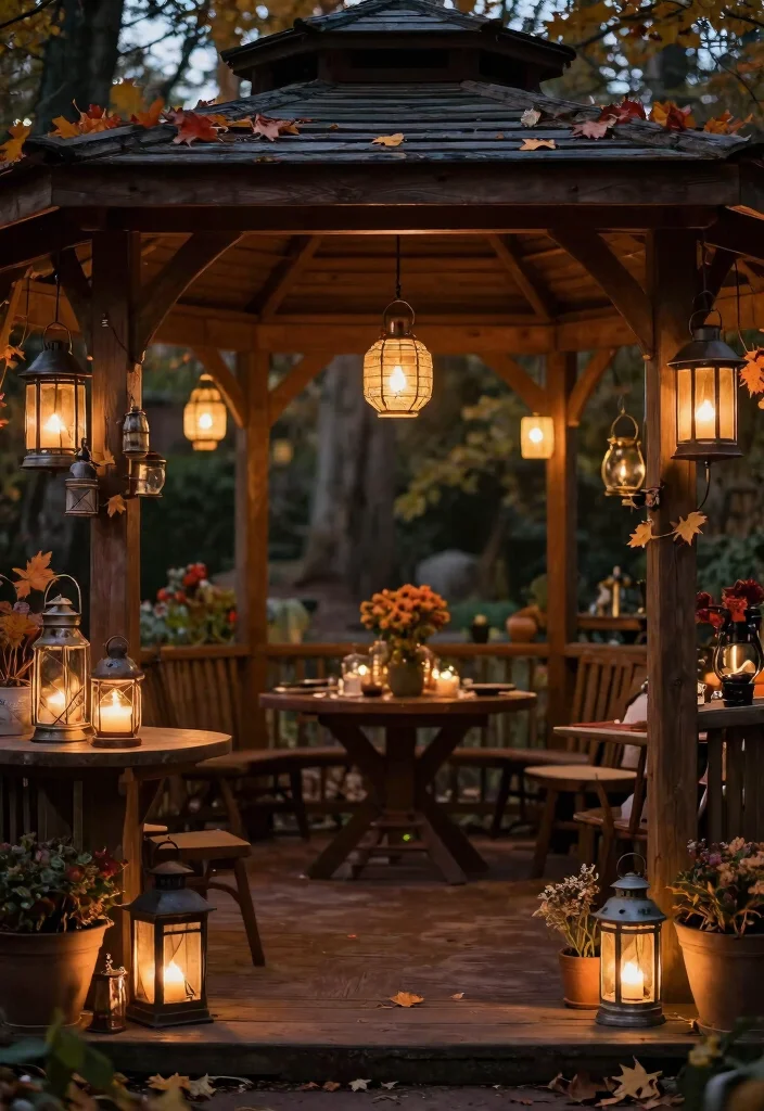 10 Bright Gazebo Lighting Ideas to Glow Up Your Evenings 27 10 Bright Gazebo Lighting Ideas to Glow Up Your Evenings 7. Rustic Lanterns 0