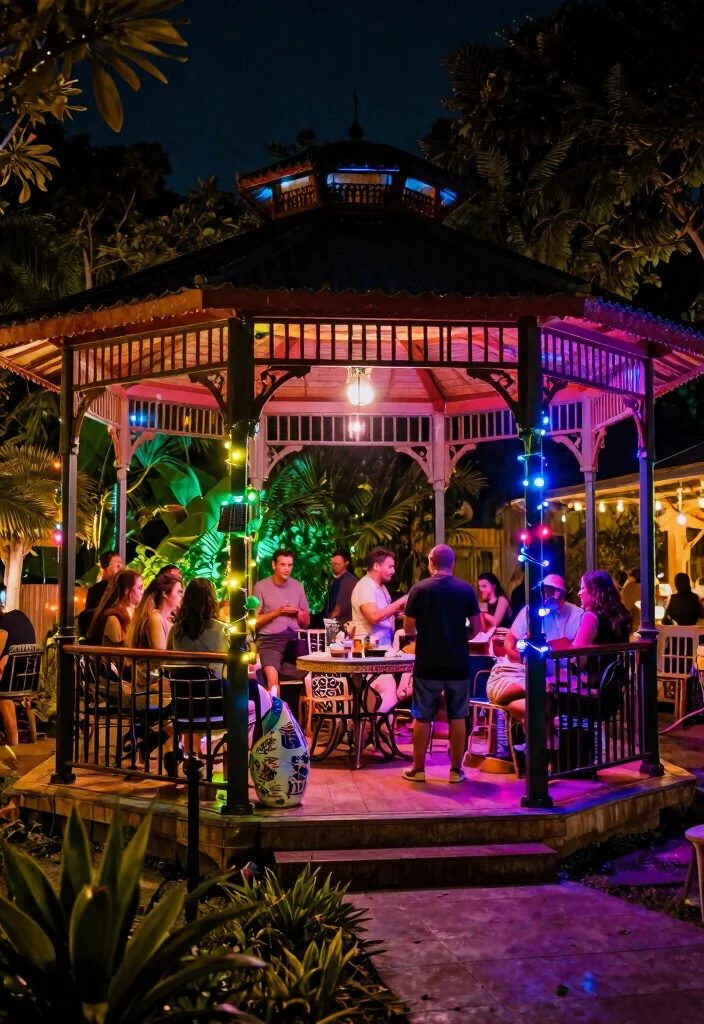 10 Bright Gazebo Lighting Ideas to Glow Up Your Evenings 49 10 Bright Gazebo Lighting Ideas to Glow Up Your Evenings 9. Colored Mood Lighting 0