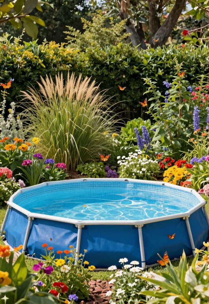 10 Creative Backyard Above Ground Pool Ideas Youll Love 9. Native Plant Landscaping 0