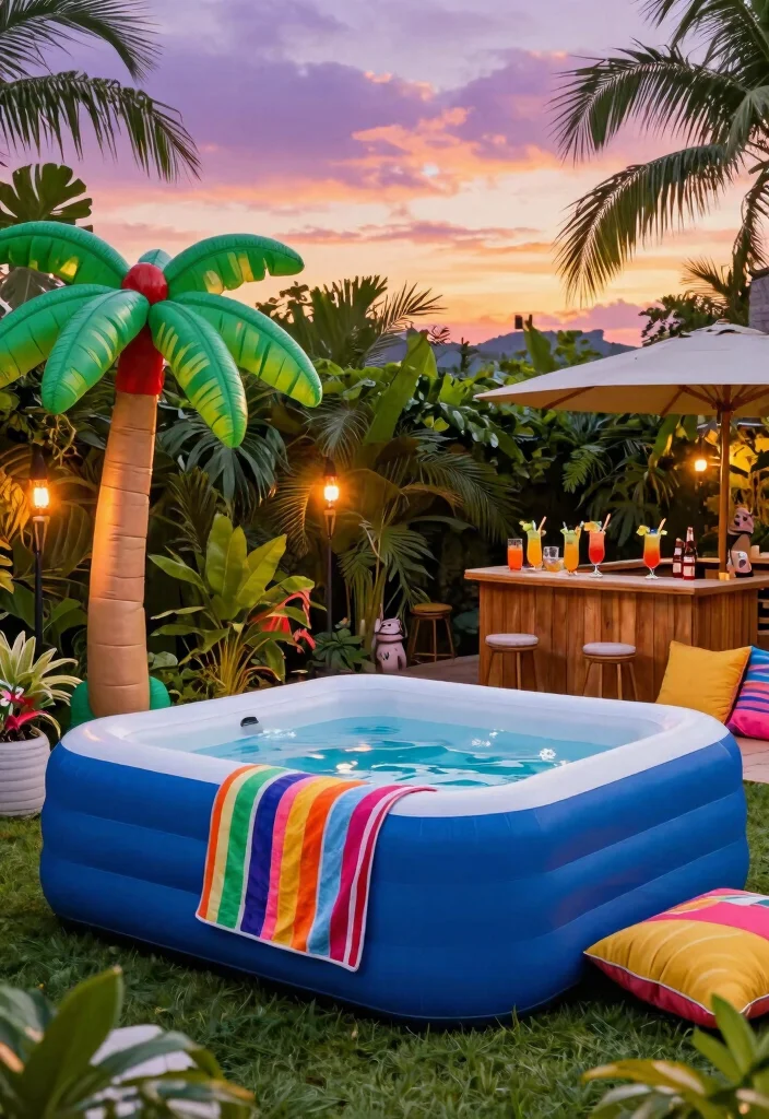 10 Fun Inflatable Hot Tub Ideas for Every Backyard 1 10 Fun Inflatable Hot Tub Ideas for Every Backyard 1. Tropical Paradise Setup 0