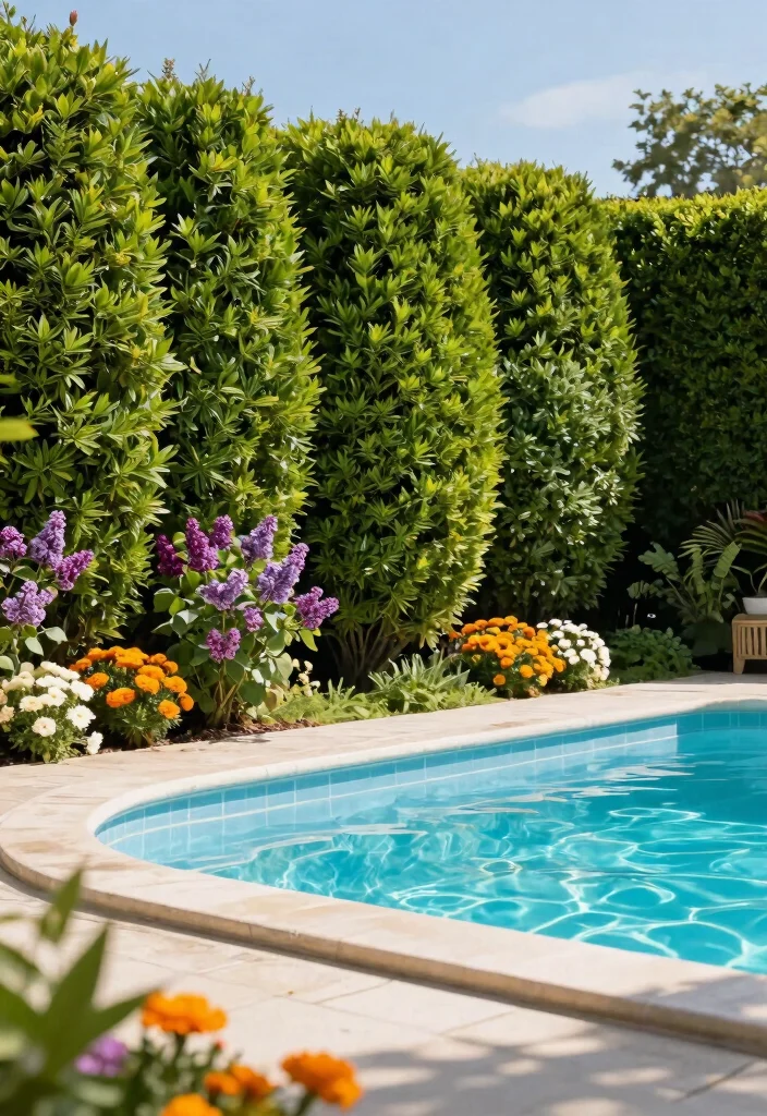 10 Genius Above Ground Pool Privacy Ideas No Neighbors 1. Lush Green Hedges 0