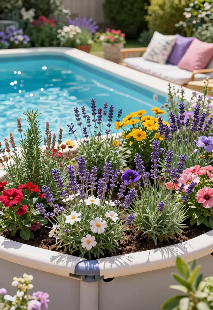 10 Genius Above Ground Pool Privacy Ideas No Neighbors 10. Fragrant Flower Beds 0
