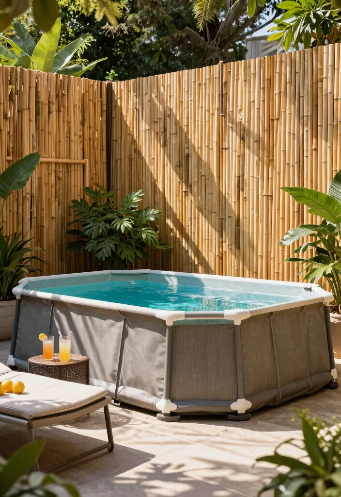10 Genius Above Ground Pool Privacy Ideas No Neighbors 3. Bamboo Fencing 0