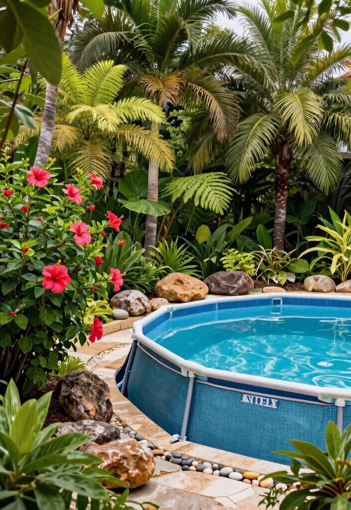 10 Genius Intex Above Ground Pool Ideas Make it Look Real 1. Lush Green Surroundings 0