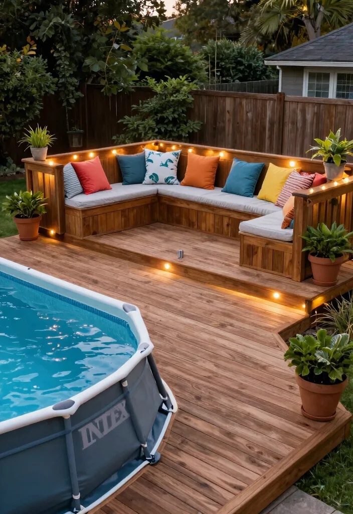 10 Genius Intex Above Ground Pool Ideas Make it Look Real 3. DIY Decking Solutions 0
