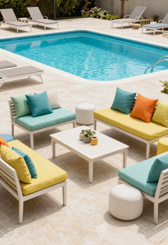 10 Genius Intex Above Ground Pool Ideas Make it Look Real 8. Functional Poolside Furniture 0