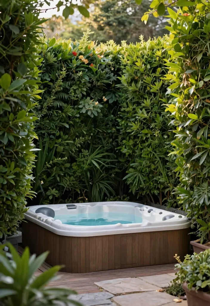 10 Modern Hot Tub Privacy Ideas for Your Private Spa 3 10 Modern Hot Tub Privacy Ideas for Your Private Spa 3. Natural Hedges 0