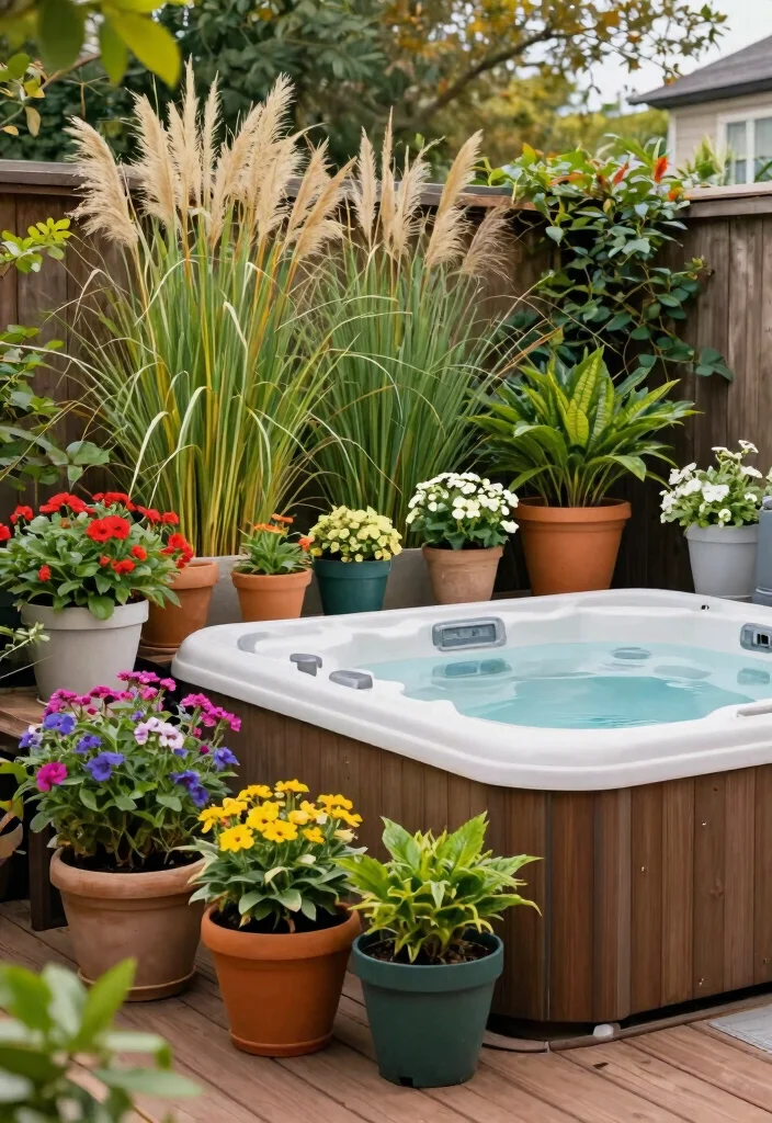 10 Modern Hot Tub Privacy Ideas for Your Private Spa 38 10 Modern Hot Tub Privacy Ideas for Your Private Spa 8. Container Gardens 0