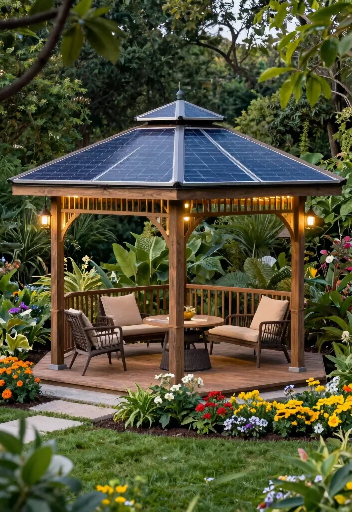 10 Practical Outside Gazebo Ideas for Sun & Rain 60 10 Practical Outside Gazebo Ideas for Sun Rain 10. Solar Powered Gazebo for Sustainability 0