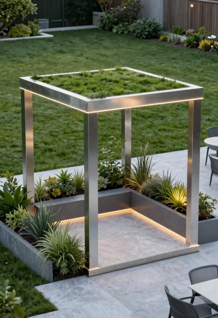 10 Practical Outside Gazebo Ideas for Sun & Rain 12 10 Practical Outside Gazebo Ideas for Sun Rain 2. Minimalist Steel Gazebo for Modern Spaces 0