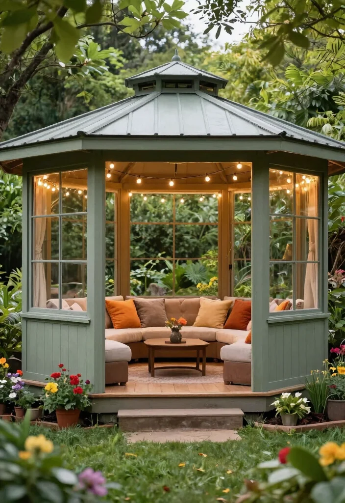 10 Practical Outside Gazebo Ideas for Sun & Rain 14 10 Practical Outside Gazebo Ideas for Sun Rain 4. Enclosed Gazebo with Weather Resistant Materials 0