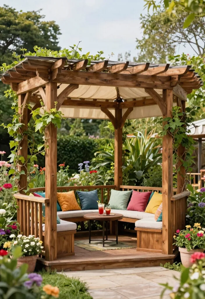 10 Practical Outside Gazebo Ideas for Sun & Rain 25 10 Practical Outside Gazebo Ideas for Sun Rain 5. Pergola Style Gazebo with Retractable Canopy 0