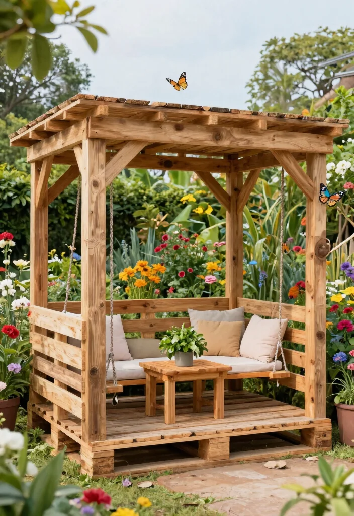 10 Practical Outside Gazebo Ideas for Sun & Rain 26 10 Practical Outside Gazebo Ideas for Sun Rain 6. Pallet Wood Gazebo for a DIY Touch 0