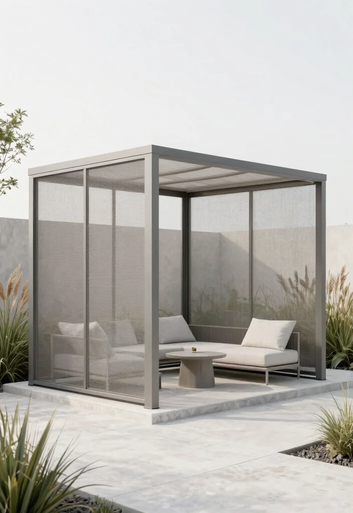 10 Screened Pavilion Ideas (No More Backyard Bugs!) 12 10 Screened Pavilion Ideas No More Backyard Bugs 2. Modern Minimalist Gazebo 0