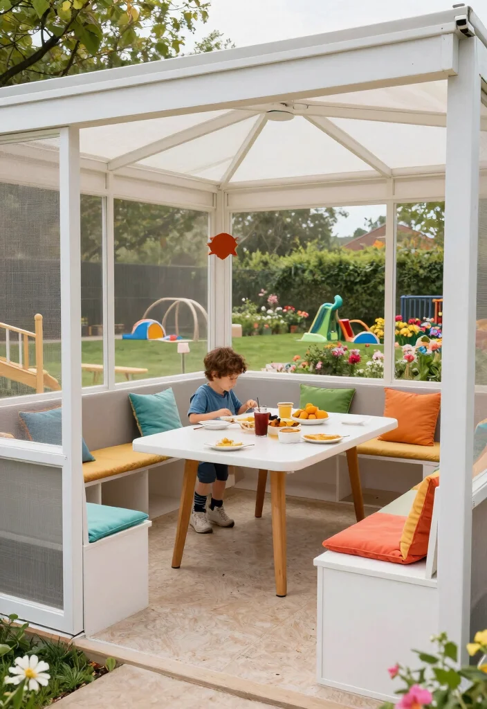 10 Screened Pavilion Ideas (No More Backyard Bugs!) 25 10 Screened Pavilion Ideas No More Backyard Bugs 5. Family Friendly Pavilion 0