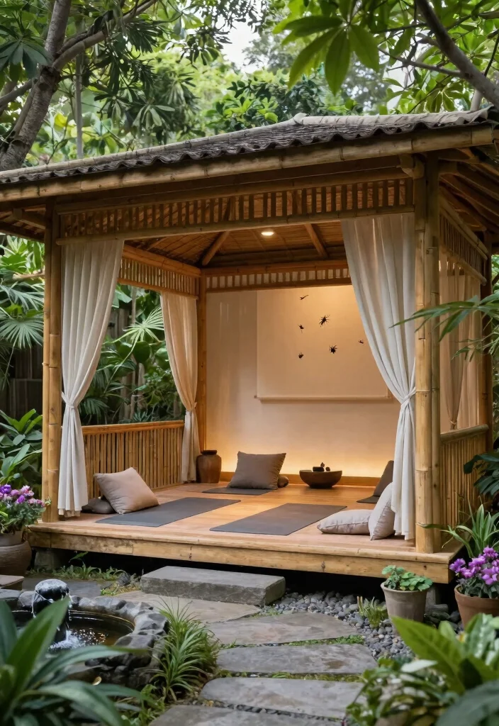 10 Screened Pavilion Ideas (No More Backyard Bugs!) 38 10 Screened Pavilion Ideas No More Backyard Bugs 8. Yoga and Meditation Pavilion 0