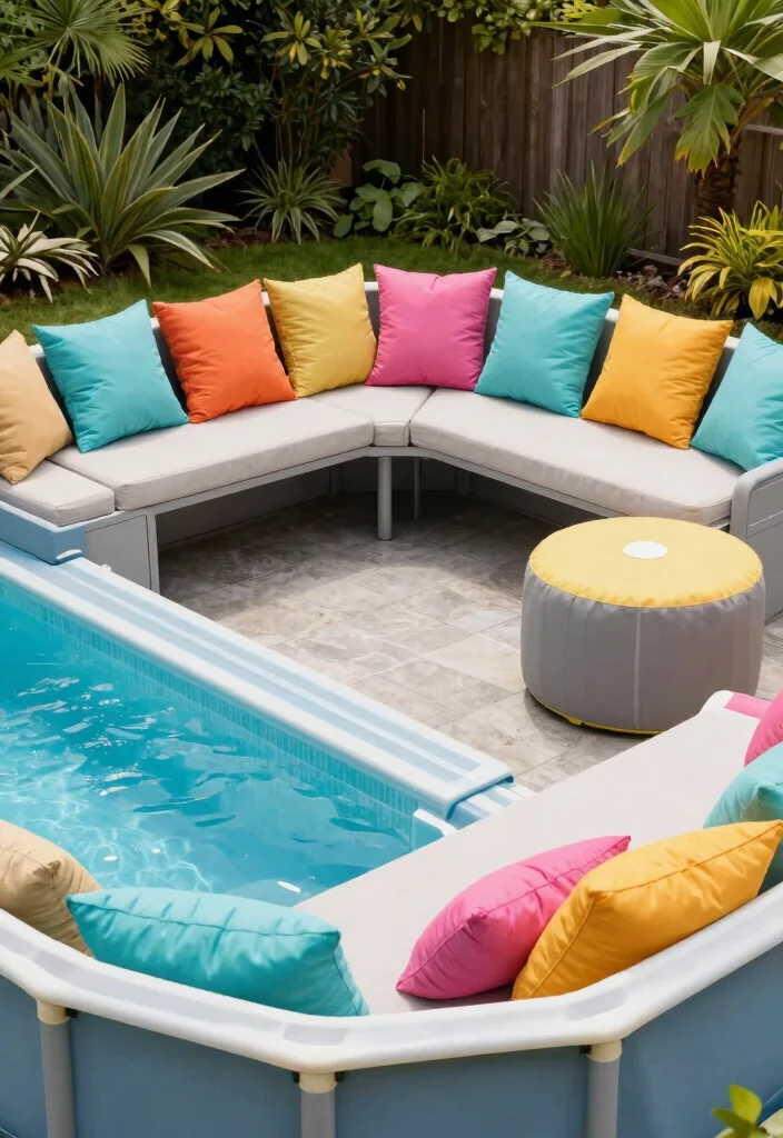 10 Smart Above Ground Pool Ideas for Small Yards & Patios 35 10 Smart Above Ground Pool Ideas for Small Yards Patios 5. Multi Functional Furniture 0