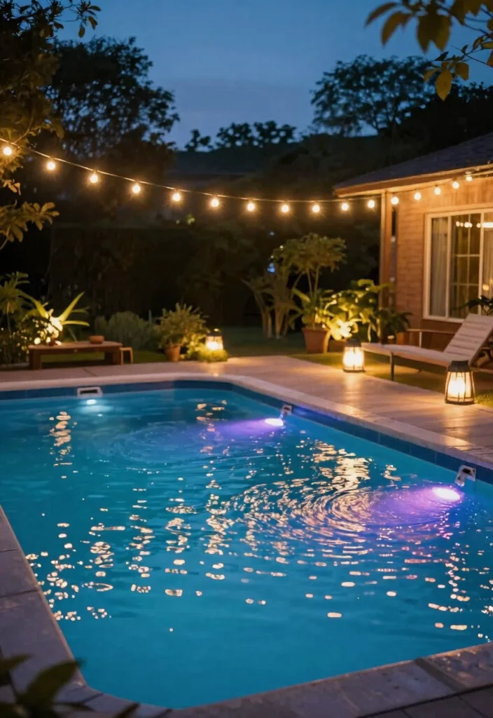 10 Smart Above Ground Pool Ideas for Small Yards & Patios 36 10 Smart Above Ground Pool Ideas for Small Yards Patios 6. Lighting for Ambiance and Safety 0