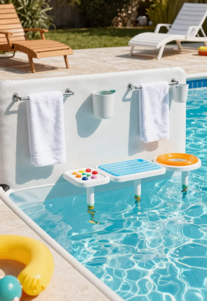 10 Smart Above Ground Pool Ideas for Small Yards & Patios 38 10 Smart Above Ground Pool Ideas for Small Yards Patios 8. Space Saving Accessories 0