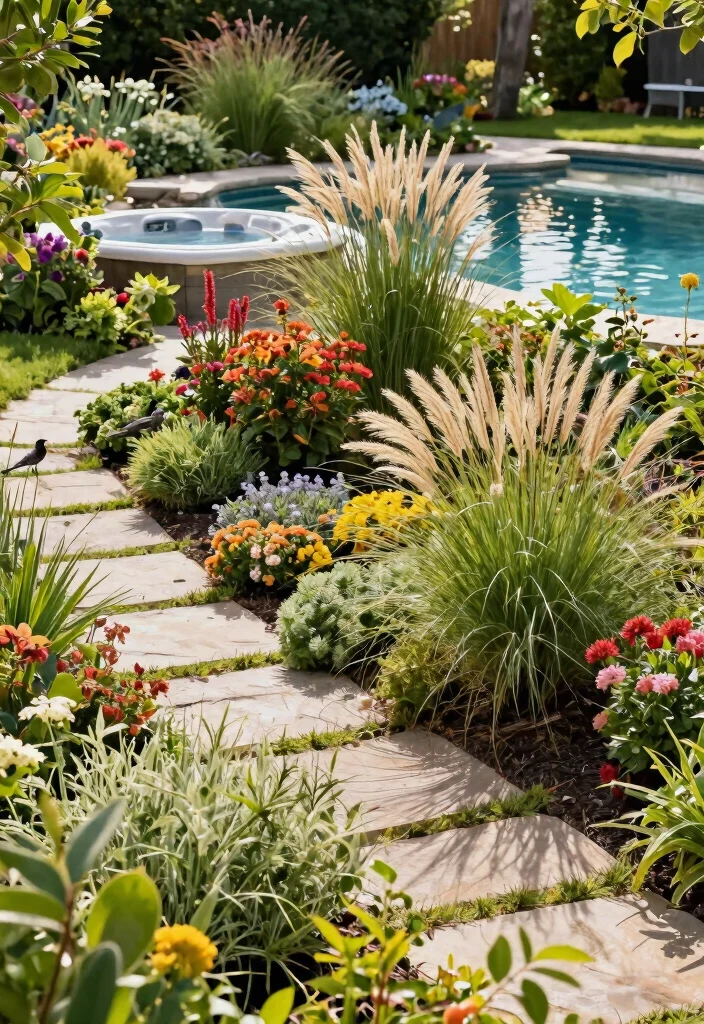 10 Smart Pool Hot Tub Backyard Ideas Layout Guide 1. Native Plant Landscaping 0