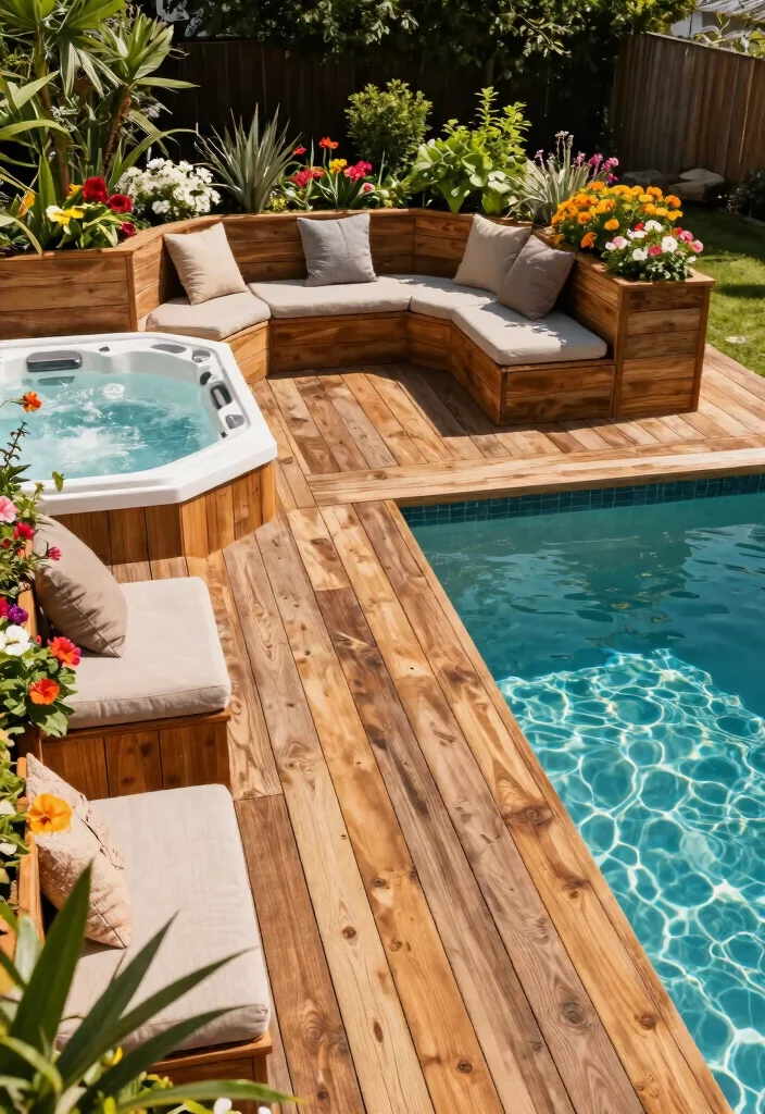 10 Smart Pool Hot Tub Backyard Ideas Layout Guide 2. Sustainable Decking Materials 0