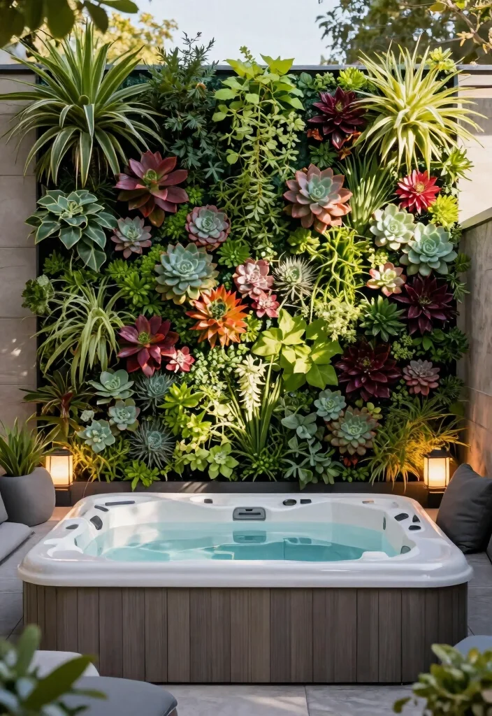 10 Smart Pool Hot Tub Backyard Ideas Layout Guide 4. Vertical Gardens for Privacy 0