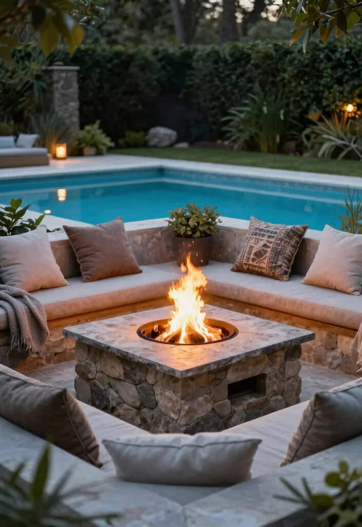 10 Smart Pool Hot Tub Backyard Ideas Layout Guide 7. Fire Features for Ambiance 0