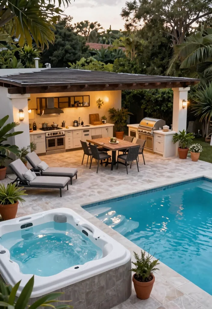 10 Smart Pool Hot Tub Backyard Ideas Layout Guide 9. Multi Functional Spaces 0