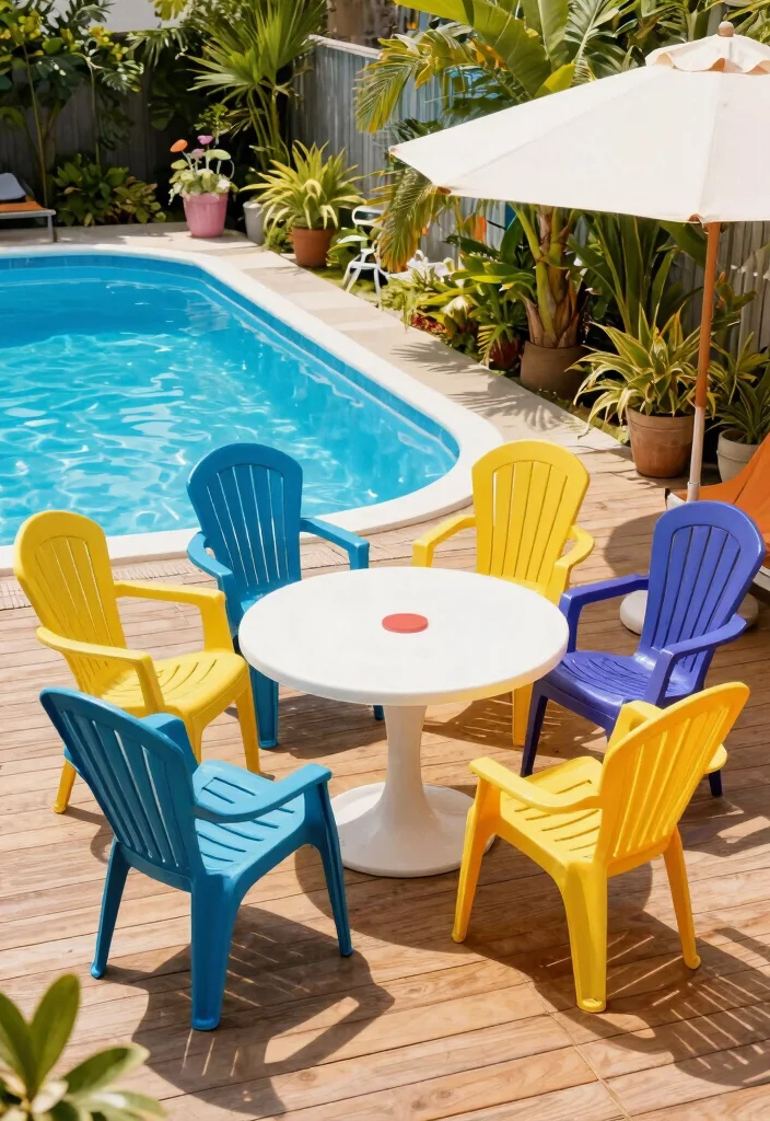 10 Trendy Pool Deck Furniture Ideas for Maximum Comfort 4. Recycled Plastic Deck Chairs 0