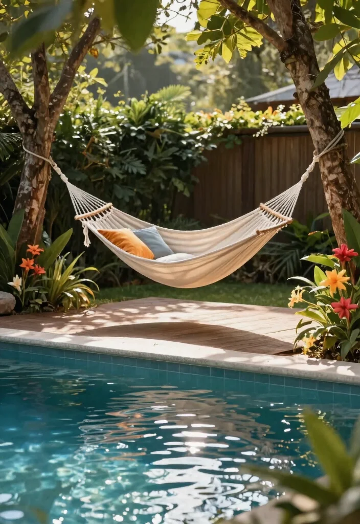 10 Trendy Pool Deck Furniture Ideas for Maximum Comfort 5. Eco Friendly Hammocks 0