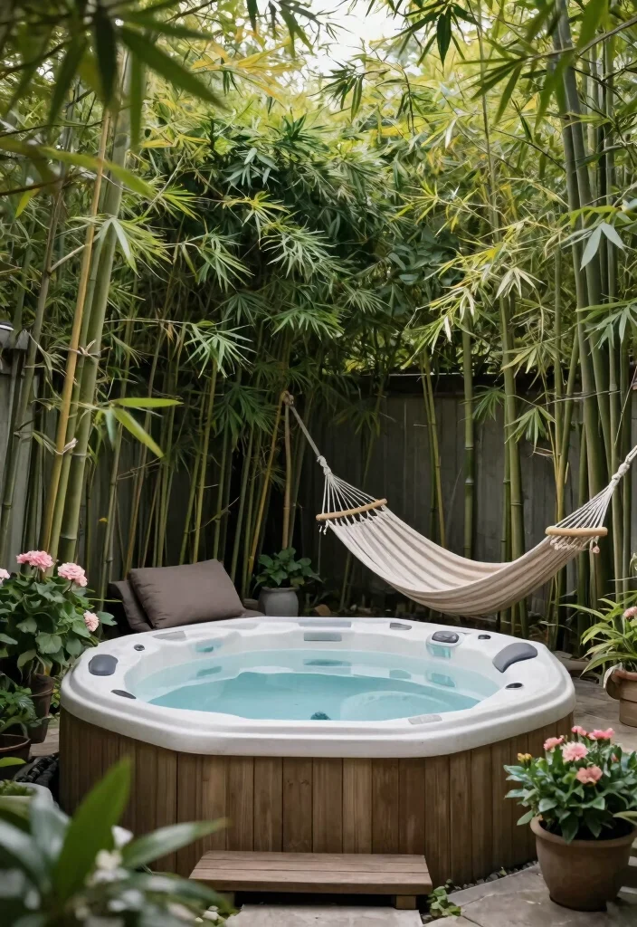 10 Unique Hot Tub Space Ideas to Fit Any Small Nook 36 10 Unique Hot Tub Space Ideas to Fit Any Small Nook 6. Cozy Nook with Privacy 0