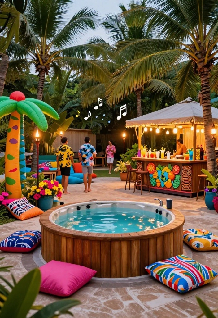 10 Wild Hot Tub Party Ideas for an Epic Weekend 1. Tropical Paradise Escape 0