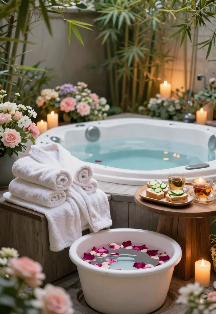 10 Wild Hot Tub Party Ideas for an Epic Weekend 2. Spa Day in Your Garden 0
