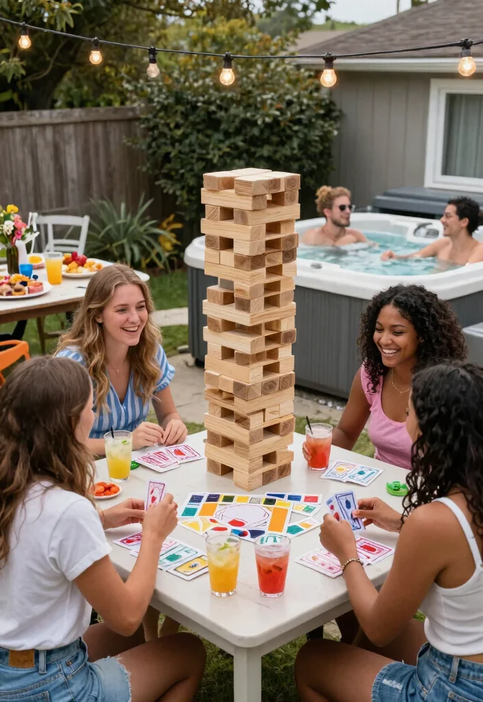 10 Wild Hot Tub Party Ideas for an Epic Weekend 7. Game Night Soak 0