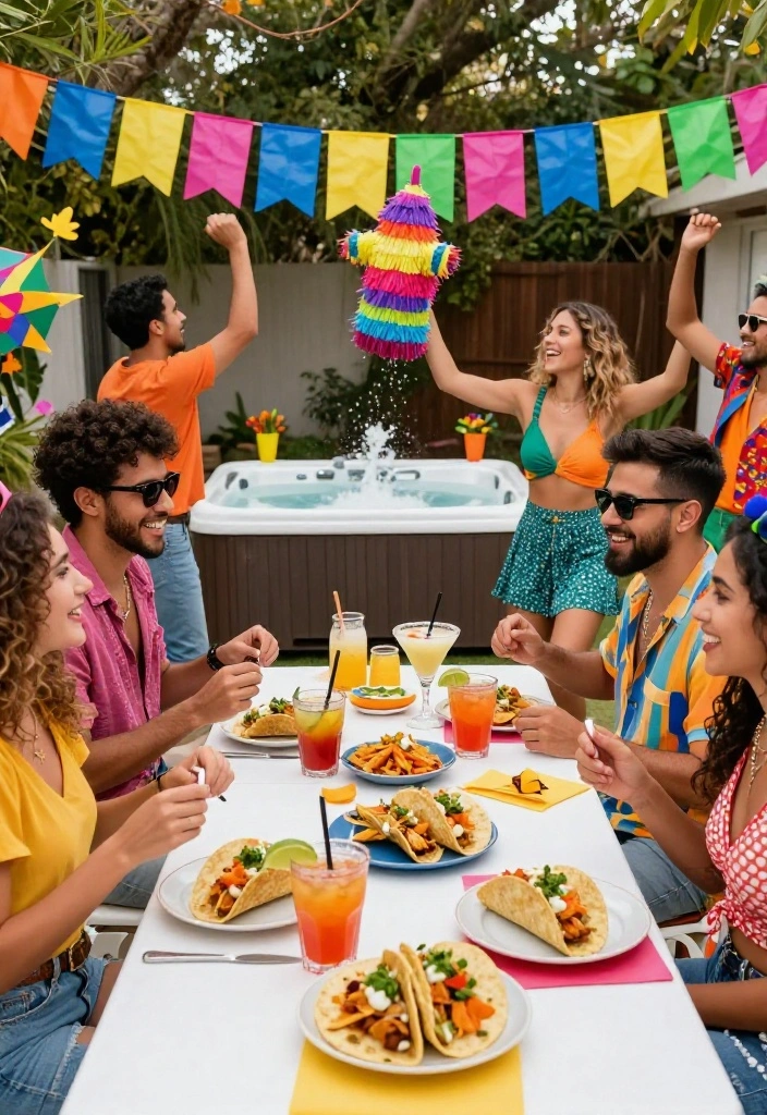 10 Wild Hot Tub Party Ideas for an Epic Weekend 8. Fiesta Fun and Soak 0