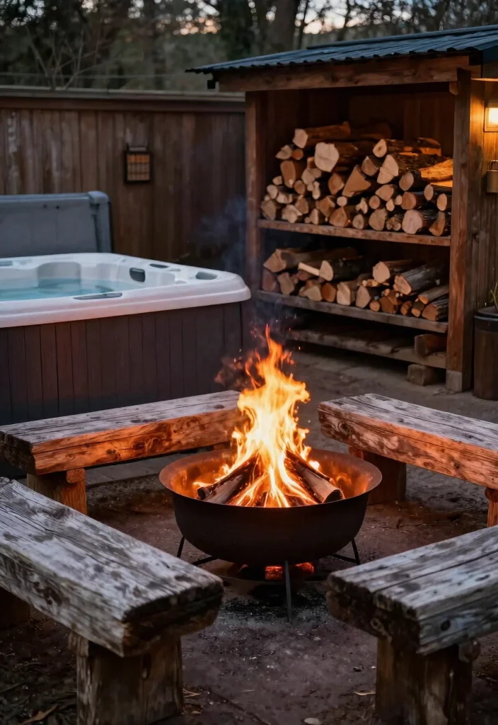 11 Backyard Hot Tub Concepts Outdoor Spa Lovers Crave 26 11 Backyard Hot Tub Concepts Outdoor Spa Lovers Crave 6. Cozy Firewood Hot Tub Retreat 0