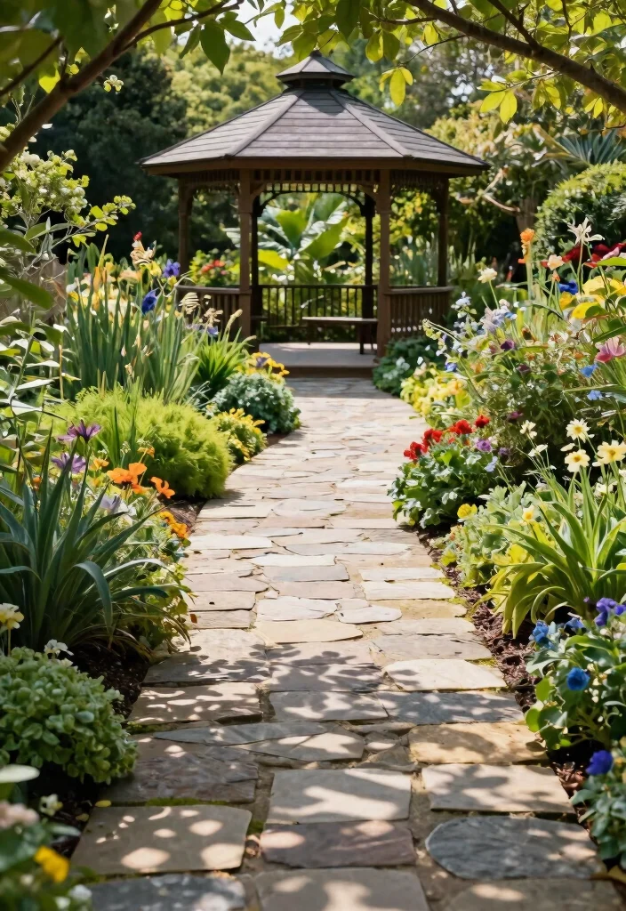 11 Beautiful Gazebo Landscaping Ideas to Frame Your Space 13 11 Beautiful Gazebo Landscaping Ideas to Frame Your Space 3. Natural Stone Pathways 0