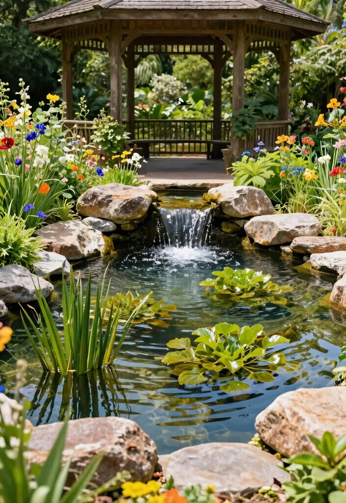 11 Beautiful Gazebo Landscaping Ideas to Frame Your Space 37 11 Beautiful Gazebo Landscaping Ideas to Frame Your Space 7. Natural Water Features 0