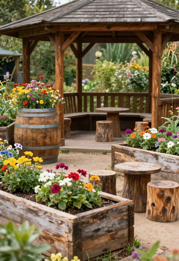11 Beautiful Gazebo Landscaping Ideas to Frame Your Space 39 11 Beautiful Gazebo Landscaping Ideas to Frame Your Space 9. Rustic Wood Elements 0