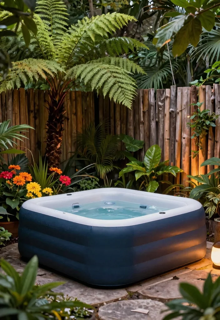 11 Best Inflatable Hot Tub Ideas for Any Backyard 1 11 Best Inflatable Hot Tub Ideas for Any Backyard 1. Greenery Encased Oasis 0
