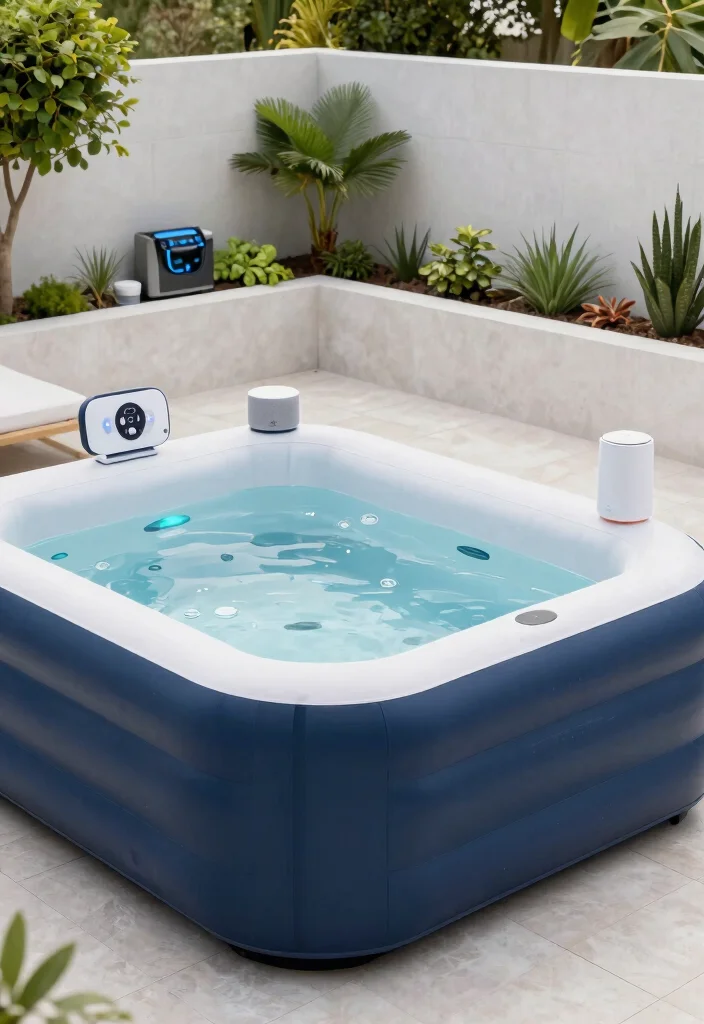 11 Best Inflatable Hot Tub Ideas for Any Backyard 61 11 Best Inflatable Hot Tub Ideas for Any Backyard 11. Smart Tech Integration 0