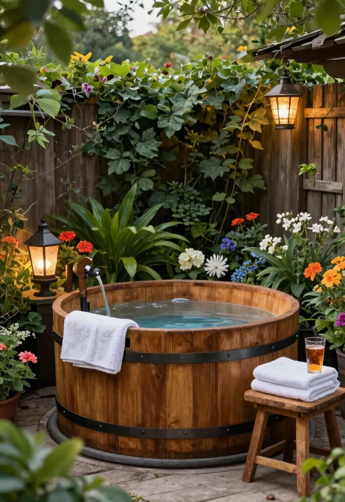 11 Cheap Hot Tub Ideas for a Backyard Budget Friendly Spa Retreat 1. Barrel Hot Tub Bliss 0