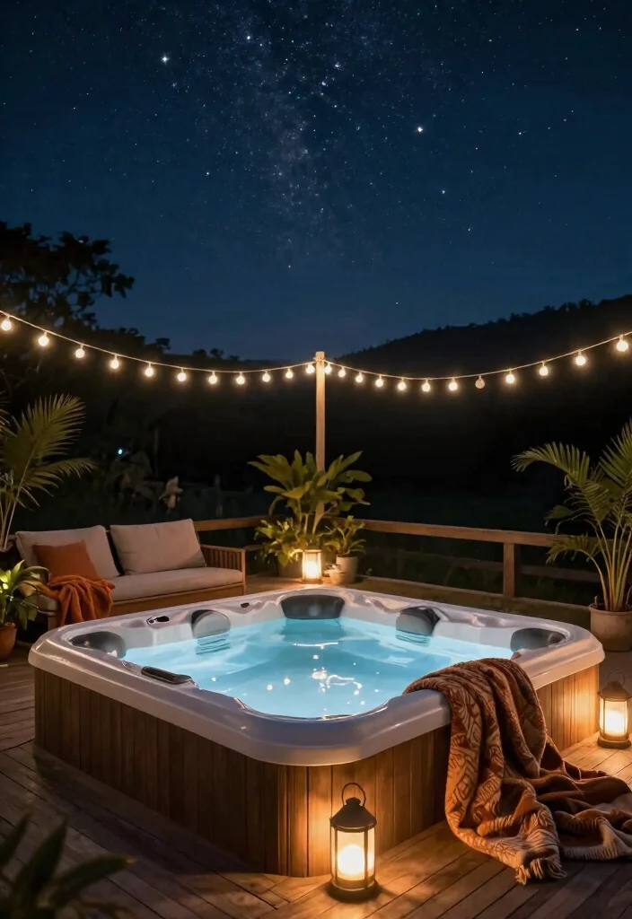 11 Cheap Hot Tub Ideas for a Backyard Budget Friendly Spa Retreat 10. Hot Tub Under the Stars 0