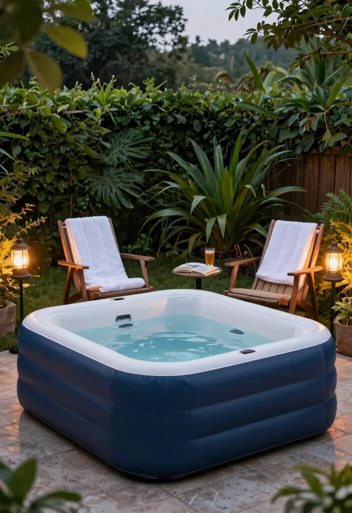 11 Cheap Hot Tub Ideas for a Backyard Budget Friendly Spa Retreat 3. Inflatable Hot Tub Haven 0