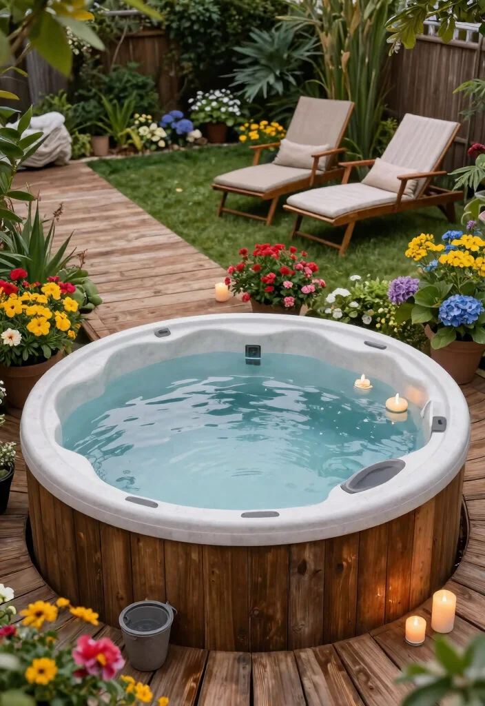 11 Cheap Hot Tub Ideas for a Backyard Budget Friendly Spa Retreat 4. Stock Tank Spa Retreat 0