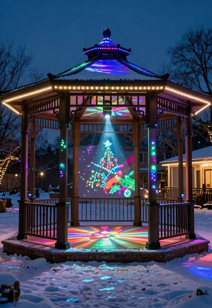 11 Festive Gazebo Christmas Decorating Ideas (Holiday Magic) 40 11 Festive Gazebo Christmas Decorating Ideas Holiday Magic 10. Tech Savvy Holiday Lights 0
