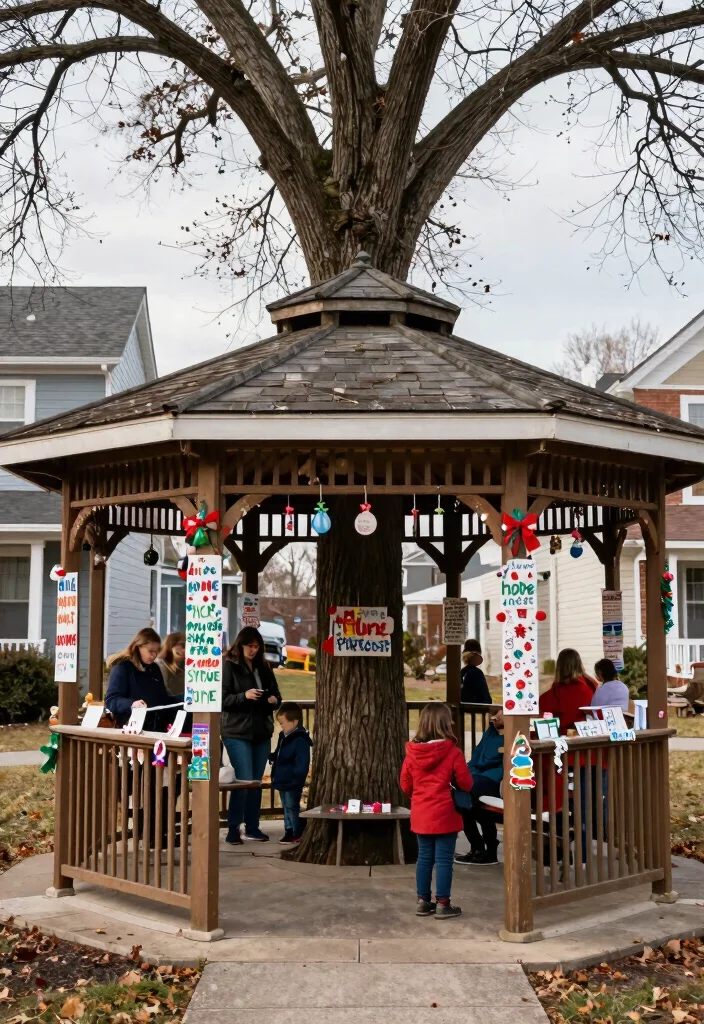 11 Festive Gazebo Christmas Decorating Ideas (Holiday Magic) 51 11 Festive Gazebo Christmas Decorating Ideas Holiday Magic 11. Community Spirit Decor 0