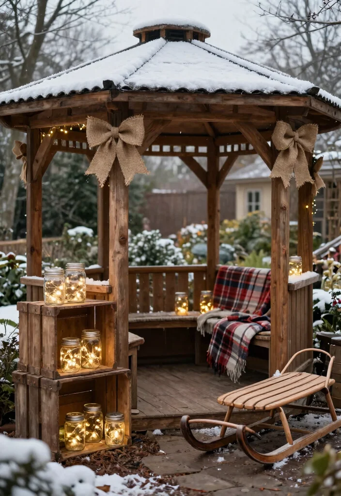 11 Festive Gazebo Christmas Decorating Ideas (Holiday Magic) 3 11 Festive Gazebo Christmas Decorating Ideas Holiday Magic 3. Rustic Farmhouse Flair 0